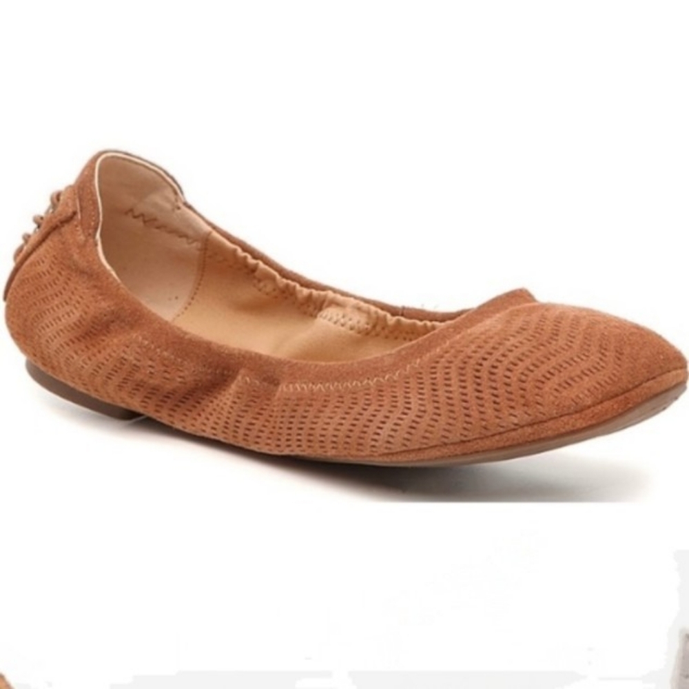 Lucky Brand Echo Suede Ballet Flat With Corset Style Lace Up Back